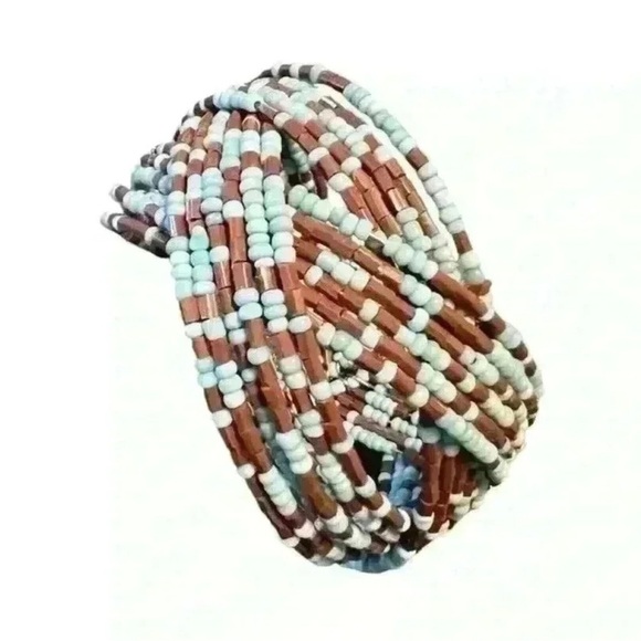 🟣BEADED BRAIDED CUFF BRACELETS Set of 4 - Picture 5 of 6